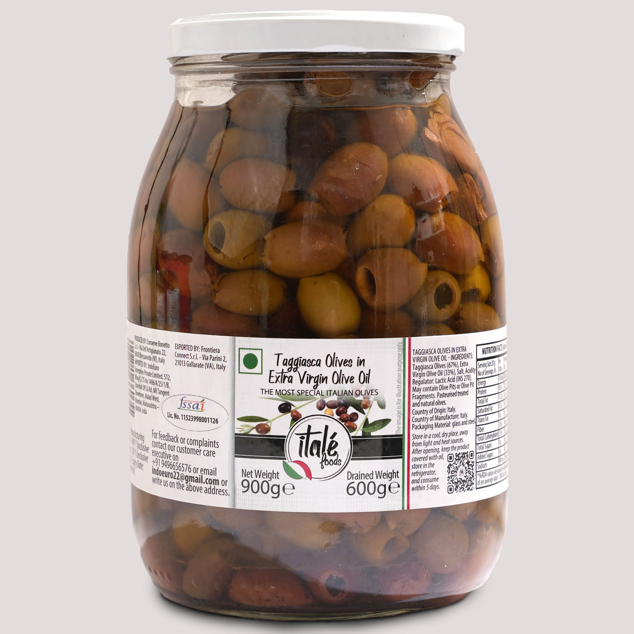 Italé Foods Taggiasca Olives 900g – Ligurian Italy | Fulminoso