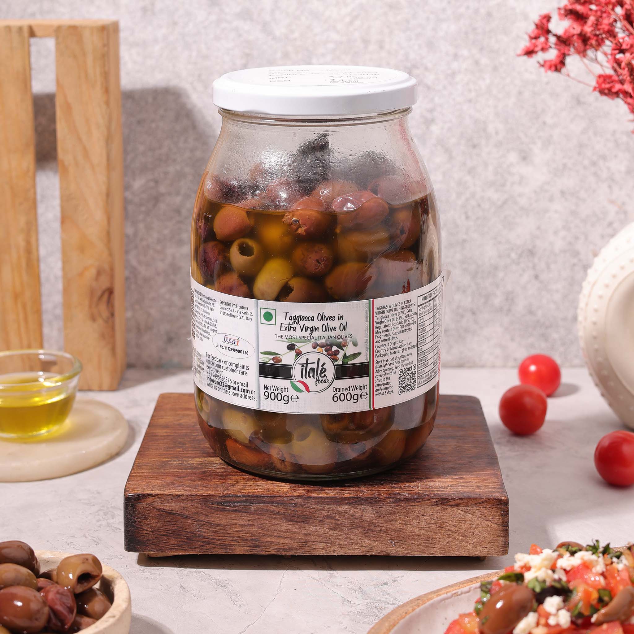 Italé Foods Taggiasca Olives 900g – Ligurian Italy | Fulminoso